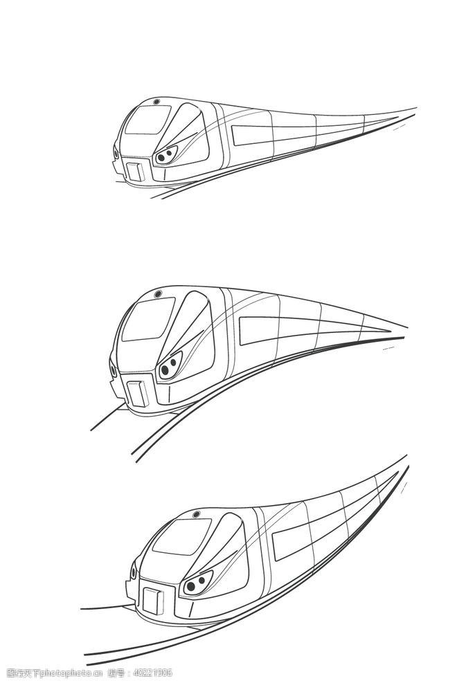 白描高铁图片