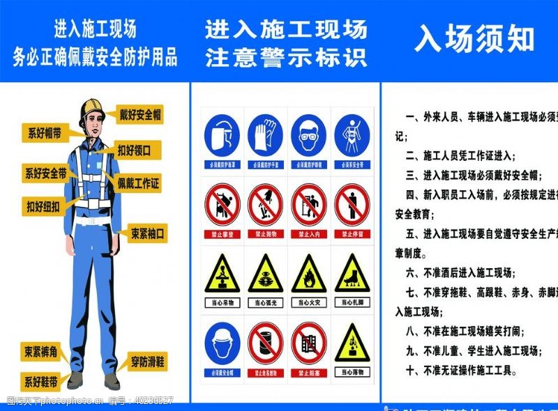 安全标识工地警示牌图片