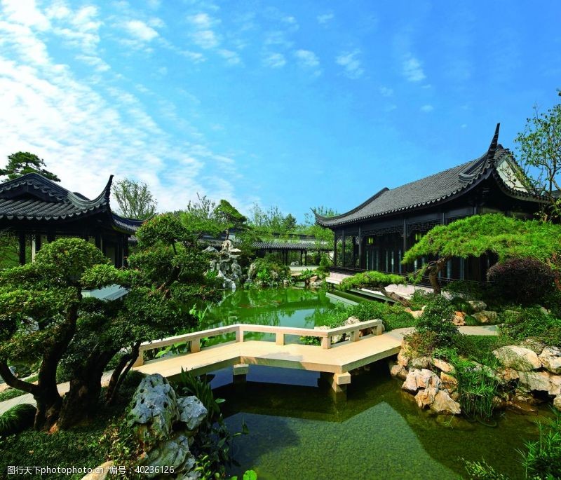 中式建筑杭州云栖玫瑰园图片