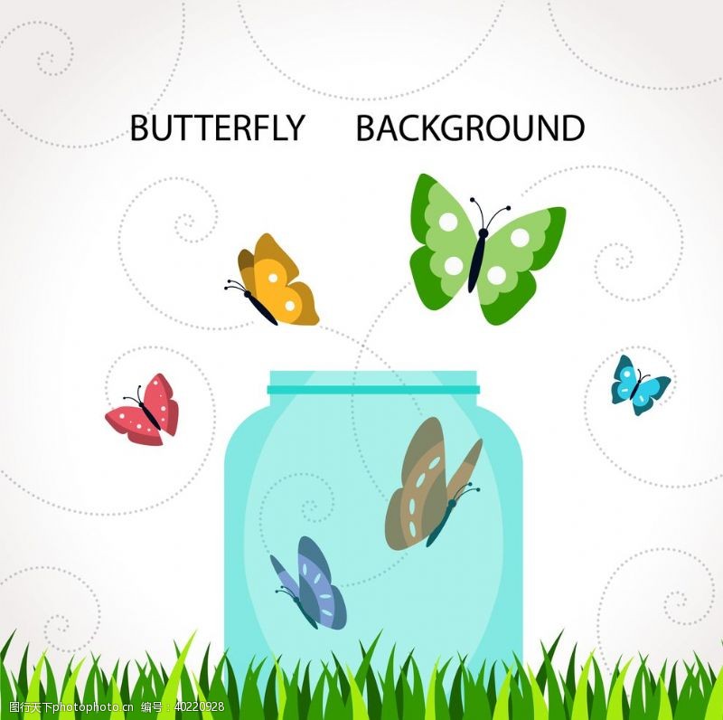 卡通幼儿园展板蝴蝶动物图片