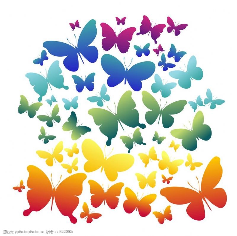 矢量卡通背景蝴蝶动物图片