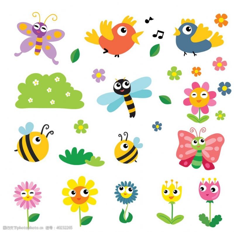 幼儿园蝴蝶昆虫动物图片