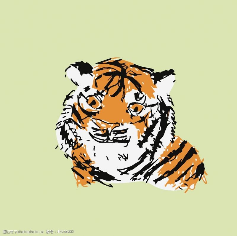 抽象卡通卡通动物图案可爱布偶老虎图片
