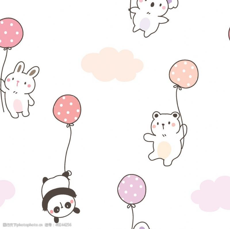 排版卡通动物图案可爱布偶猫狗熊图片