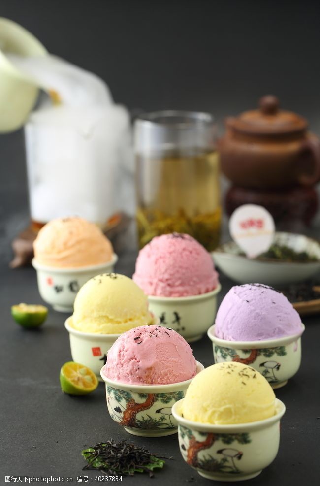 彩色冰淇淋可爱雪冰淇淋图片