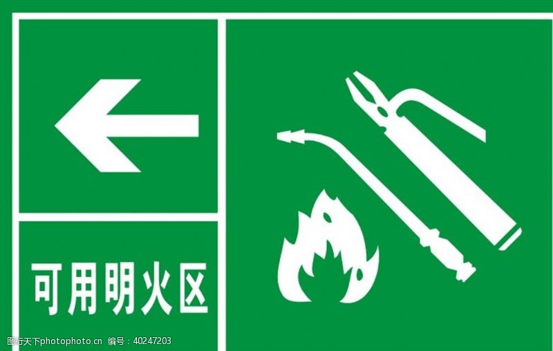 公共标识标志可用明火区图片