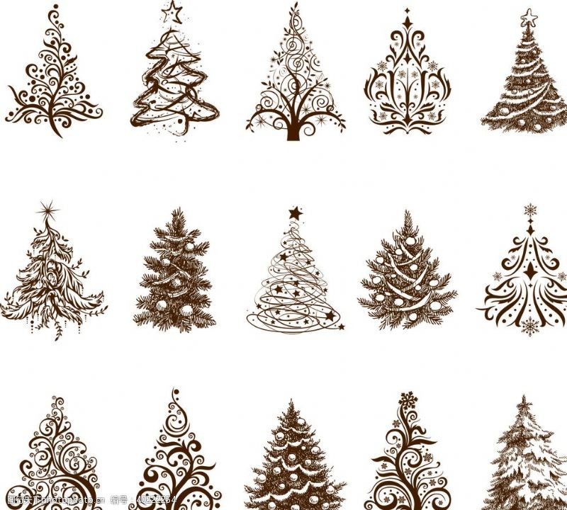 圣诞树矢量图图片