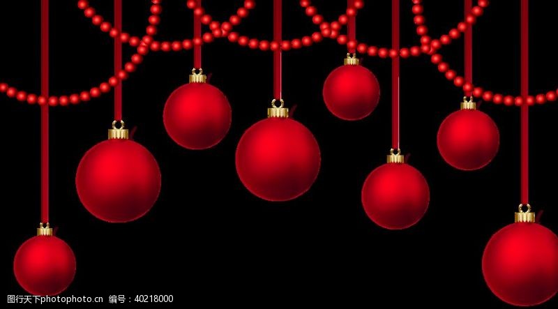 红球圣诞装饰球图片