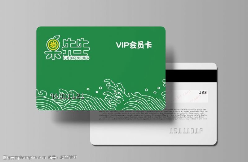 vip生鲜VIP卡名片样机图片
