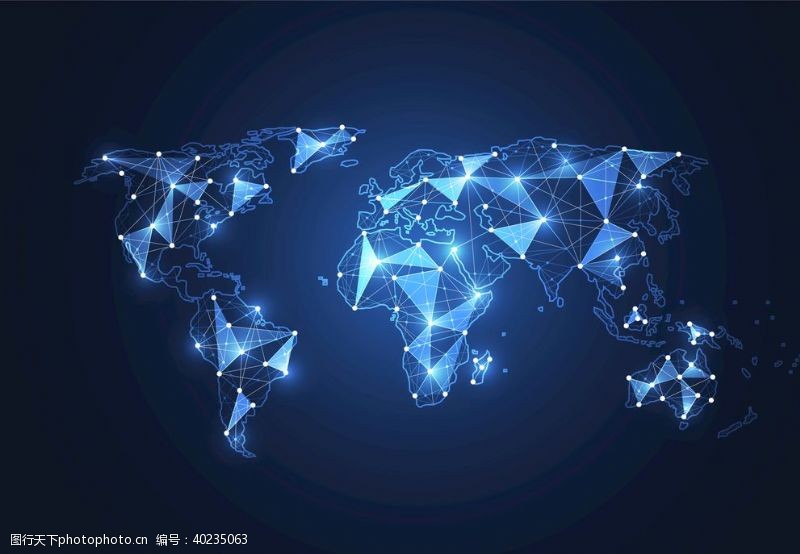 网络素材图片世界全球网络连接EPS矢量图片