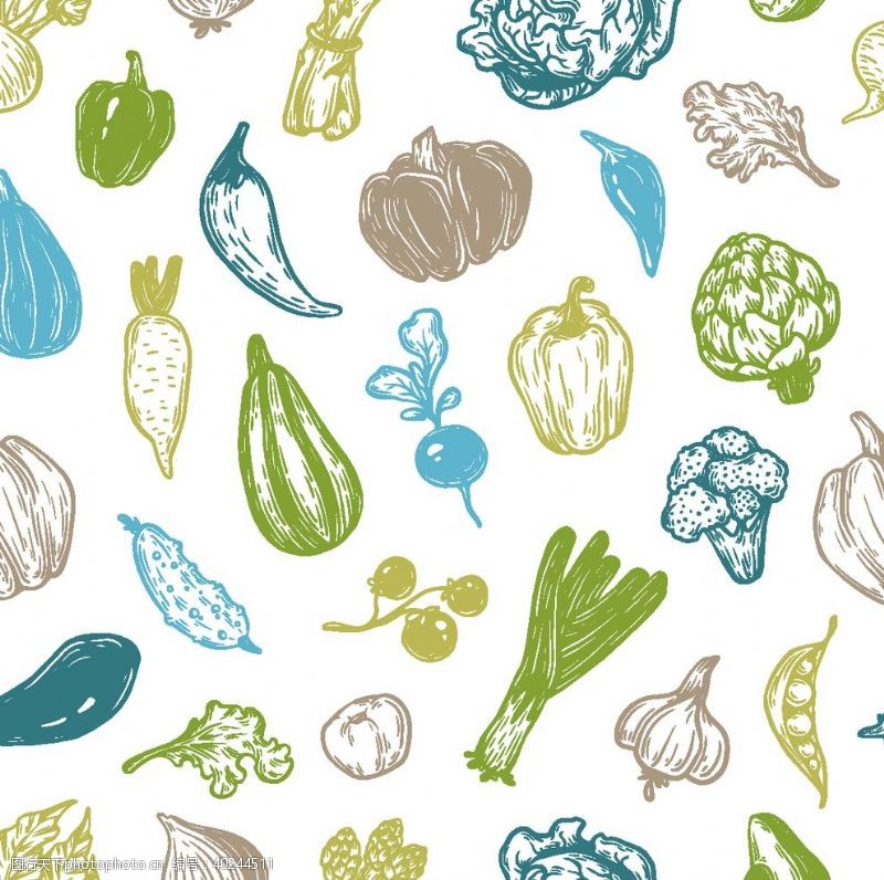西兰花矢量手绘蔬菜图片