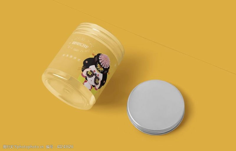 茶叶包装透明罐样机图片