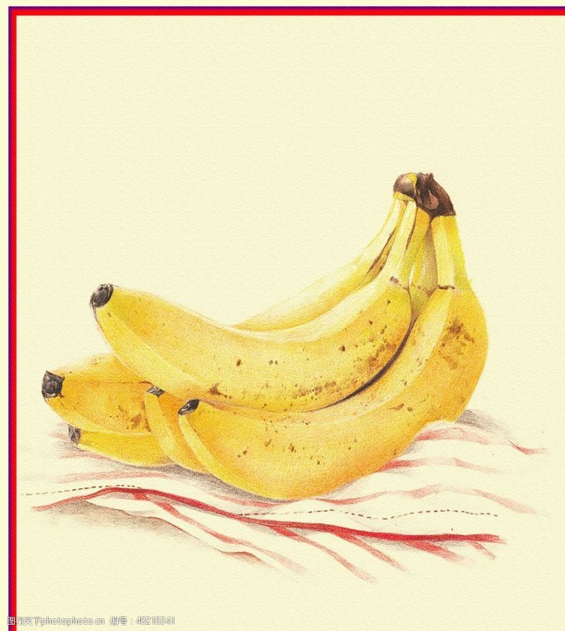 手绘花朵香蕉图片