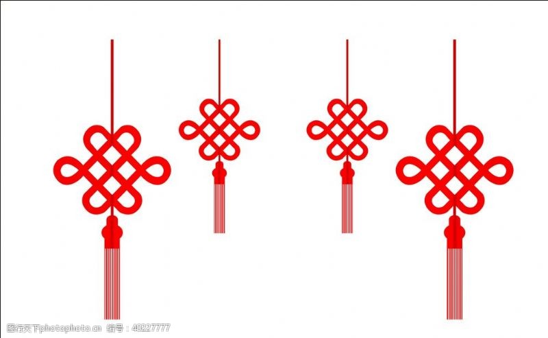 红灯笼中国结矢量图片