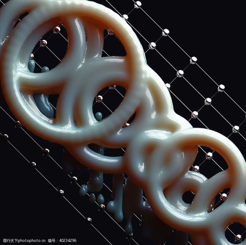 3d场景C4D模型抽象几何圆圈生物图片