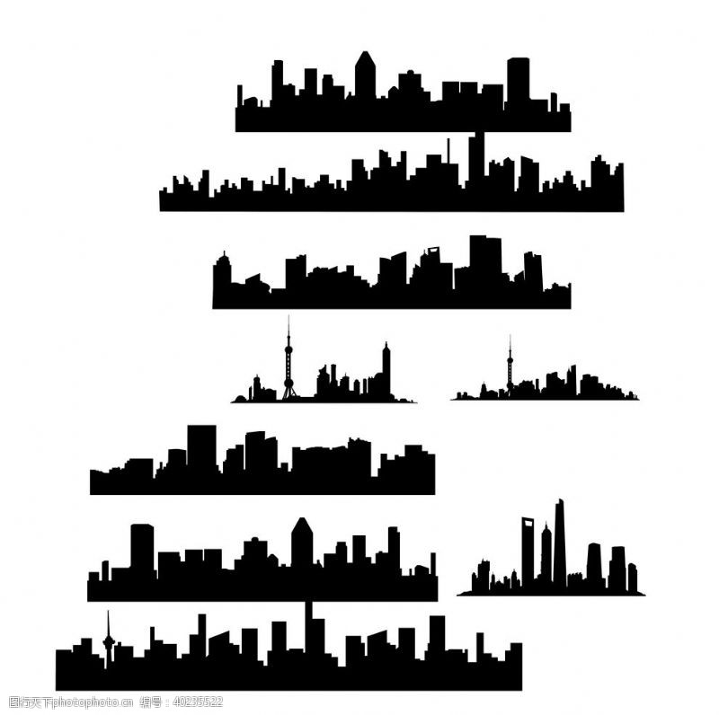 都市高楼城市剪影免扣图片