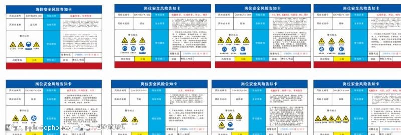 岗位栏岗位风险告知卡图片