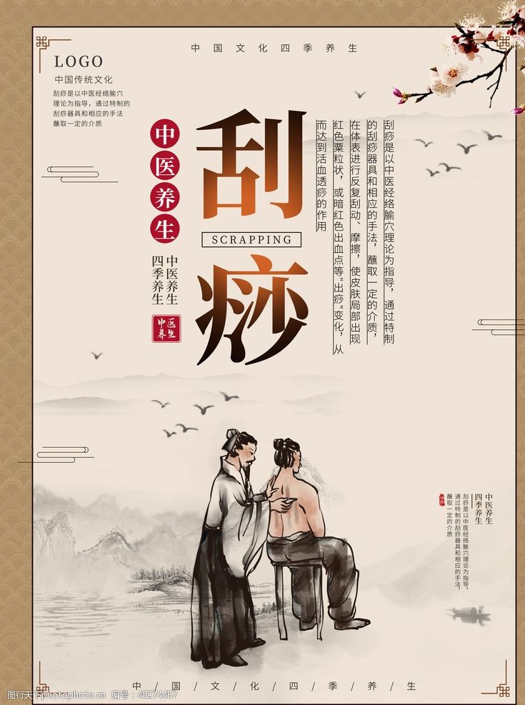 中医文化刮痧海报图片