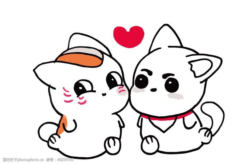 情侣卡通可爱的情侣猫图片