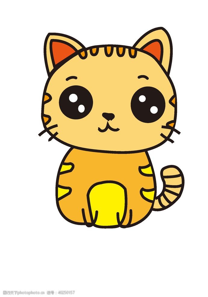 卡通小人物可爱的小黄猫图片