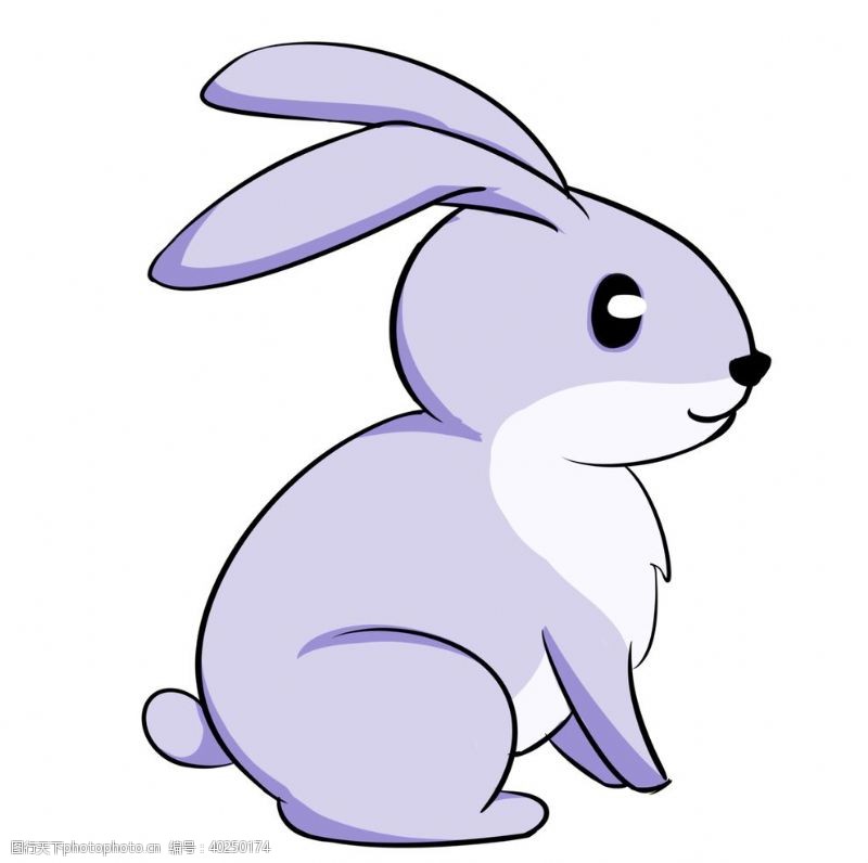 美女表情可爱紫色兔子矢量图图片