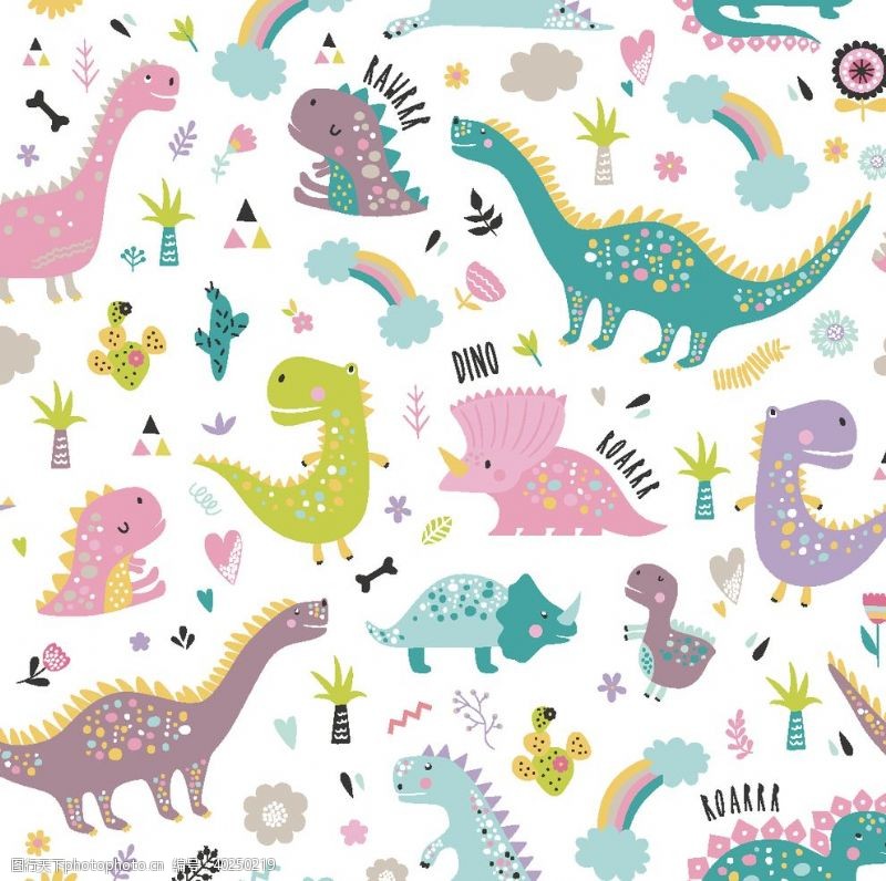 涂料恐龙动物图案游乐园动物园图片