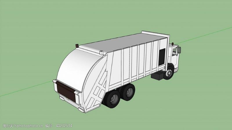 skp垃圾车SU模型图片