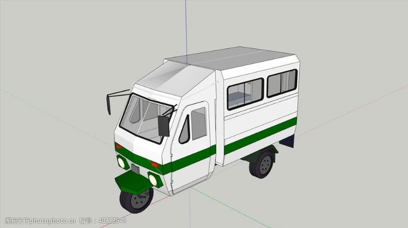 3d设计三轮车SU模型图片