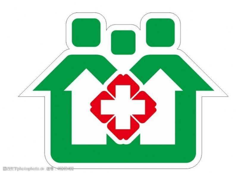 医院诊所矢量社区卫生服务站标志图片