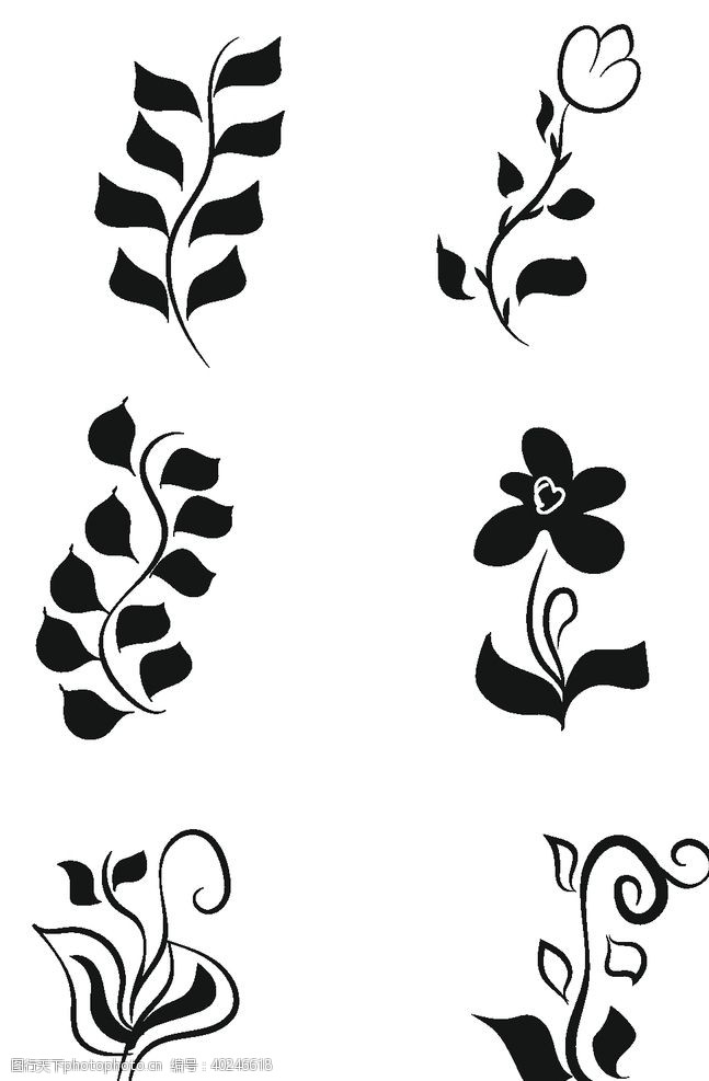 欧式复古花纹树叶花纹图片