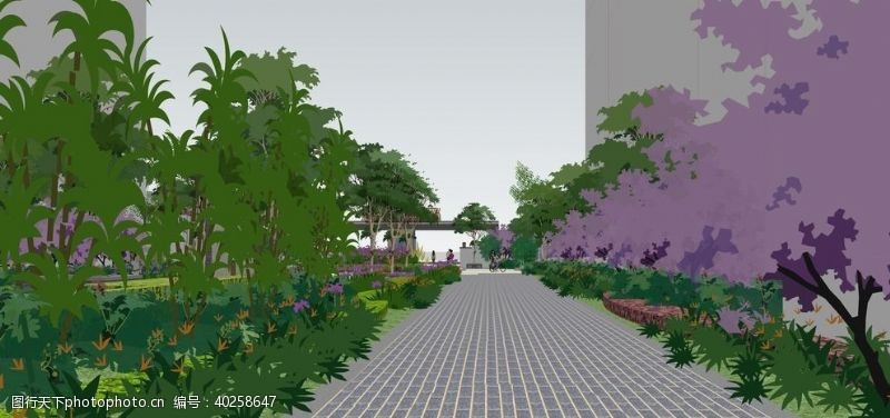 花丛小区景观园林设计效果图图片