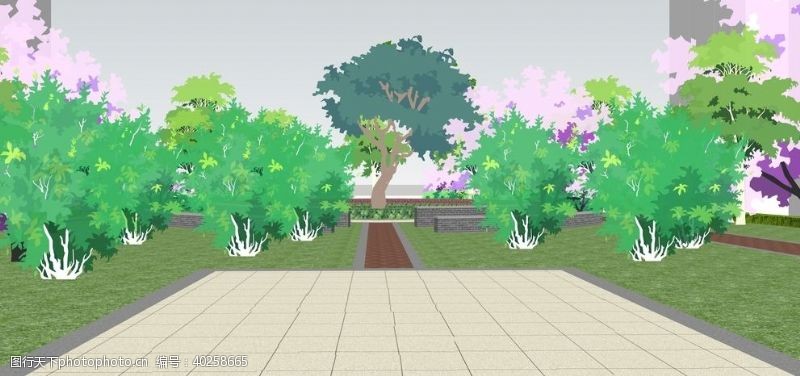 果园果树小区景观园林设计效果图图片