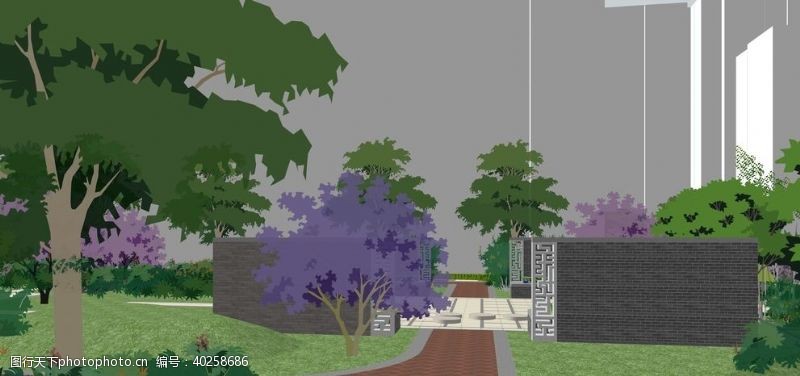 木果果木小区景观园林设计效果图图片