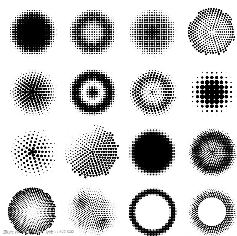 渐变圆彩色半调波点背景图片