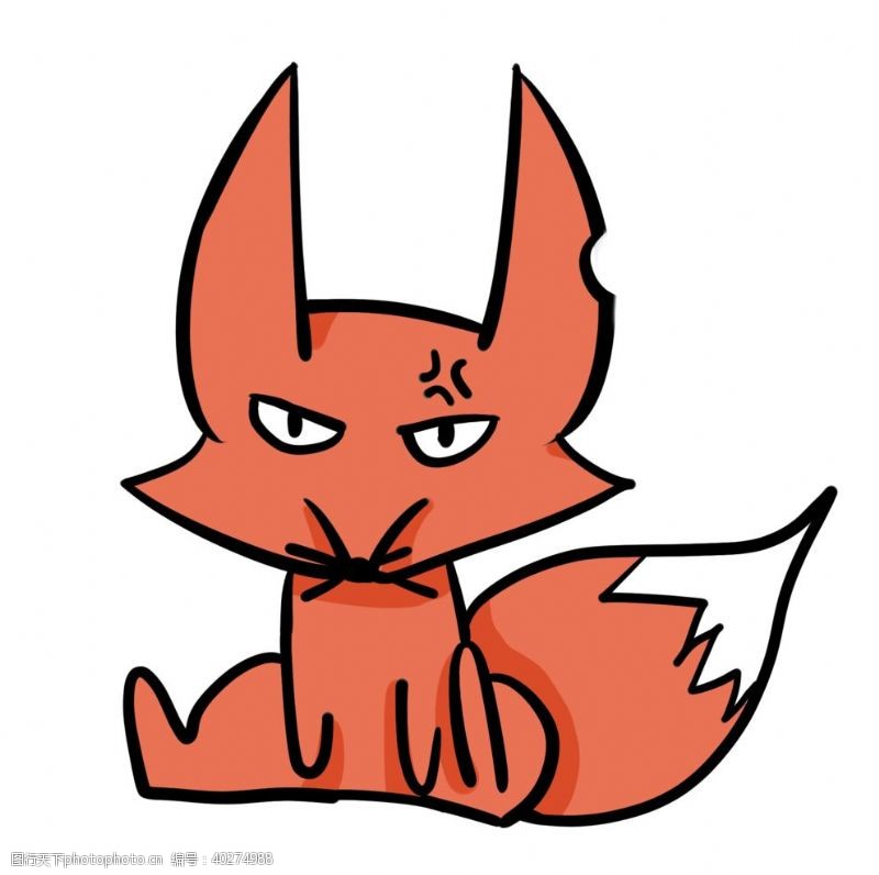 卡通人物矢量图红色的小狐狸图片