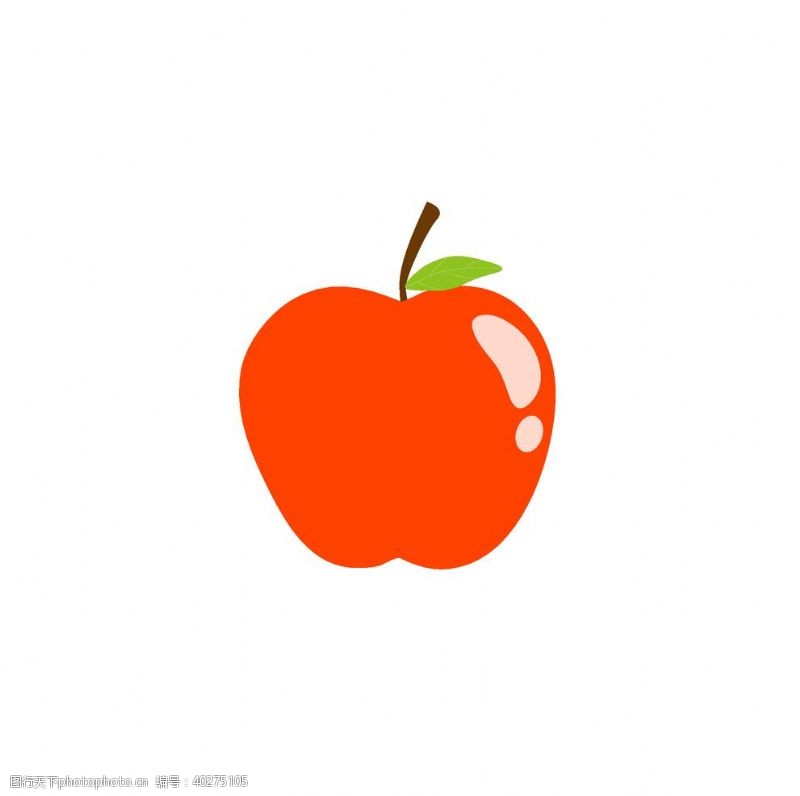 卡通水果红色苹果矢量图图片