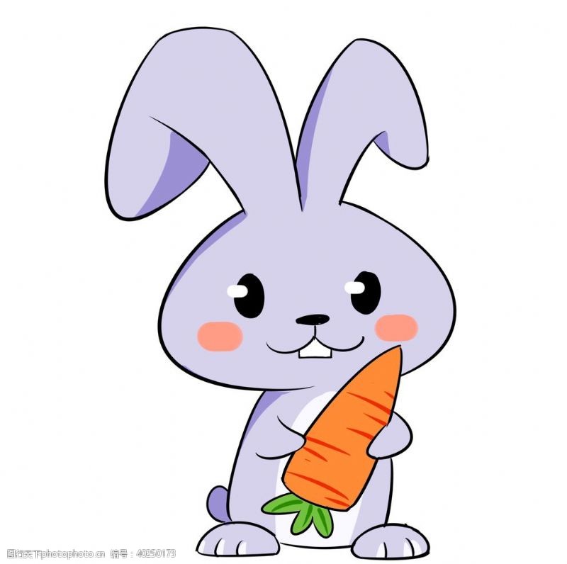 矢量美女怀抱胡萝卜的兔子图片