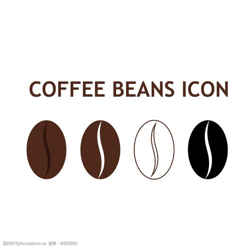 集矢量图标集咖啡豆图标图片
