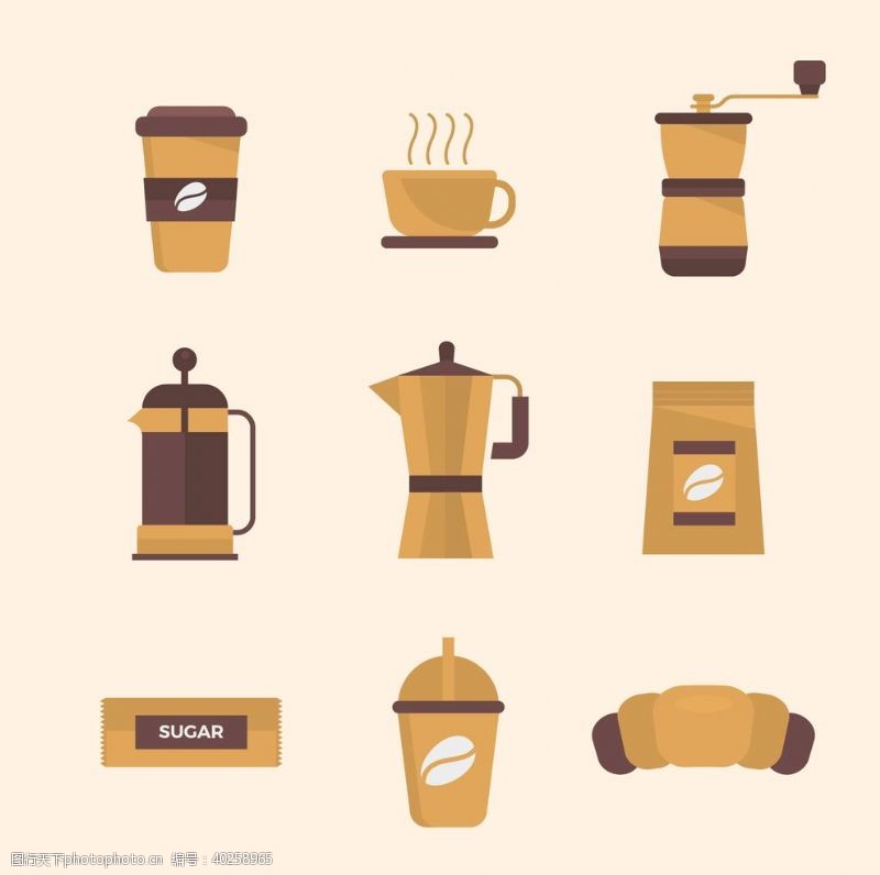 通用图标咖啡元素图标图片