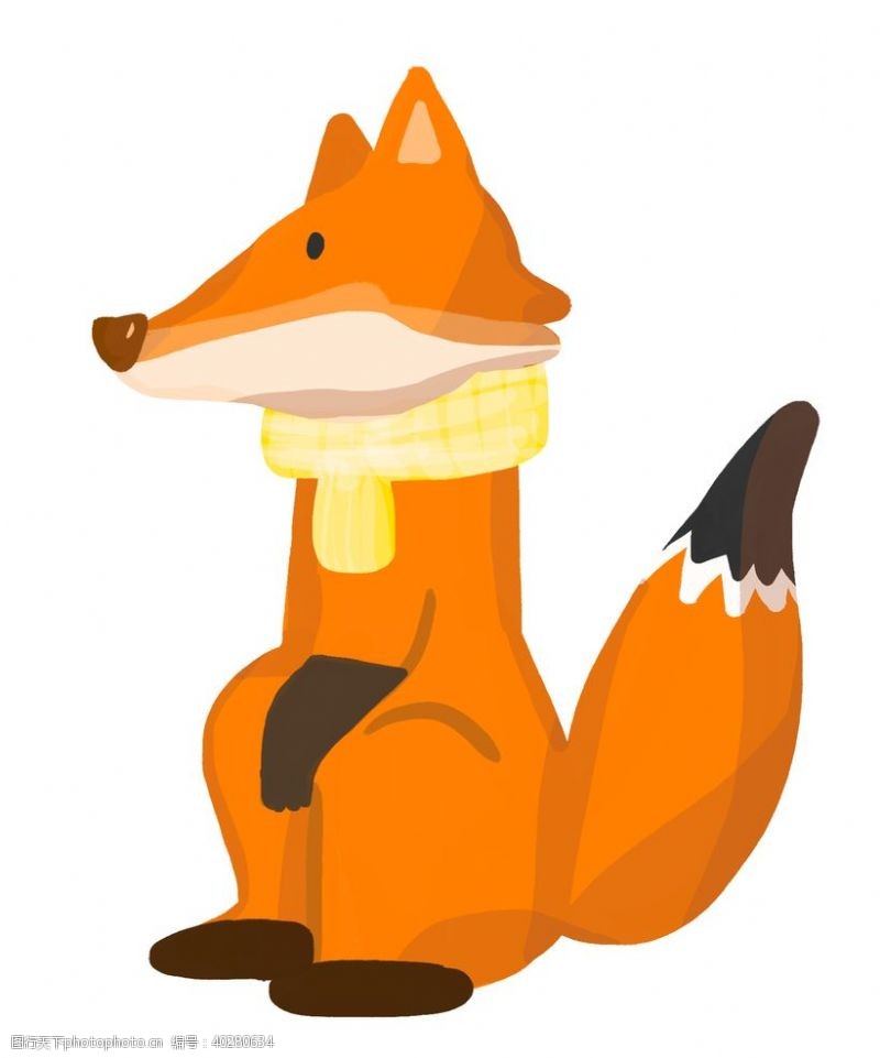 可爱元素卡通狐狸手绘图片