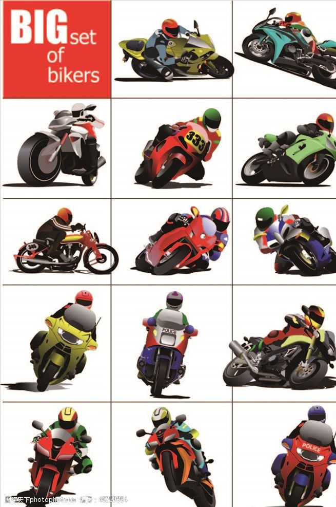 印花图案卡通摩托车图片