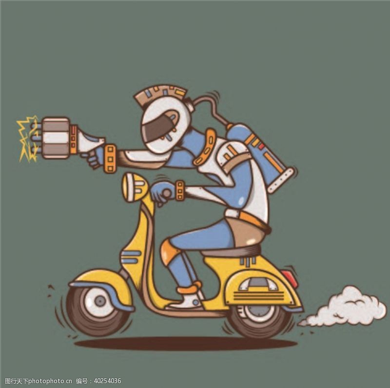 吉祥物卡通摩托车图片