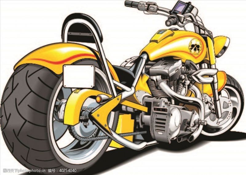 野花卡通摩托车图片