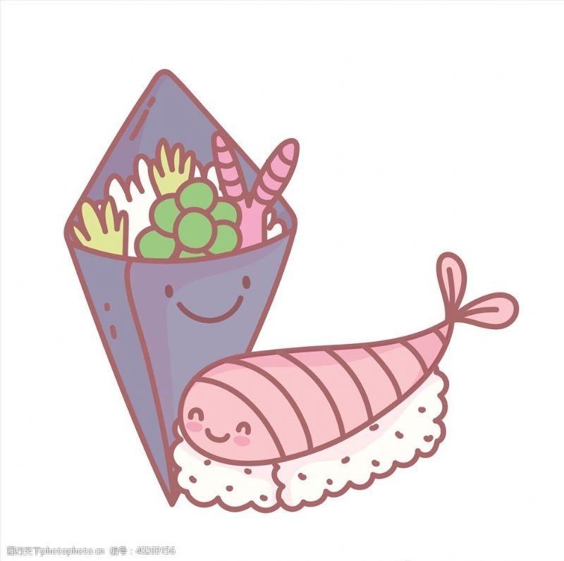 日本美食卡通日本寿司图片