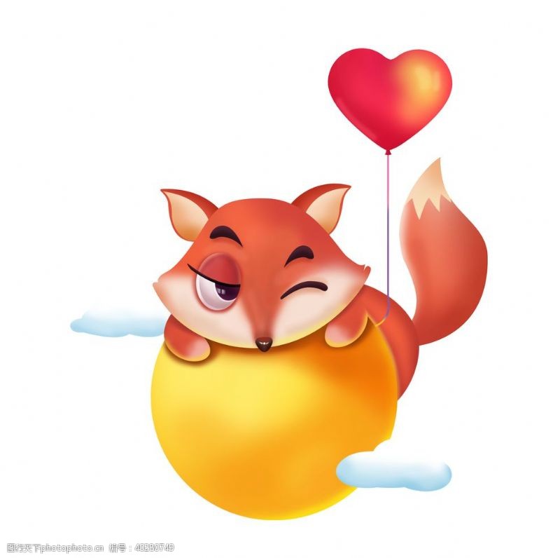 动物素材卡通手绘可爱小狐狸图片