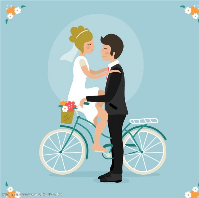 婚礼布置卡通新郎新娘图片