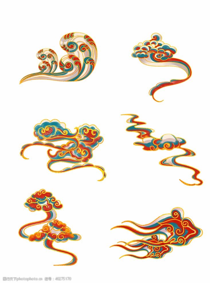 中国装饰画卡通云纹图片