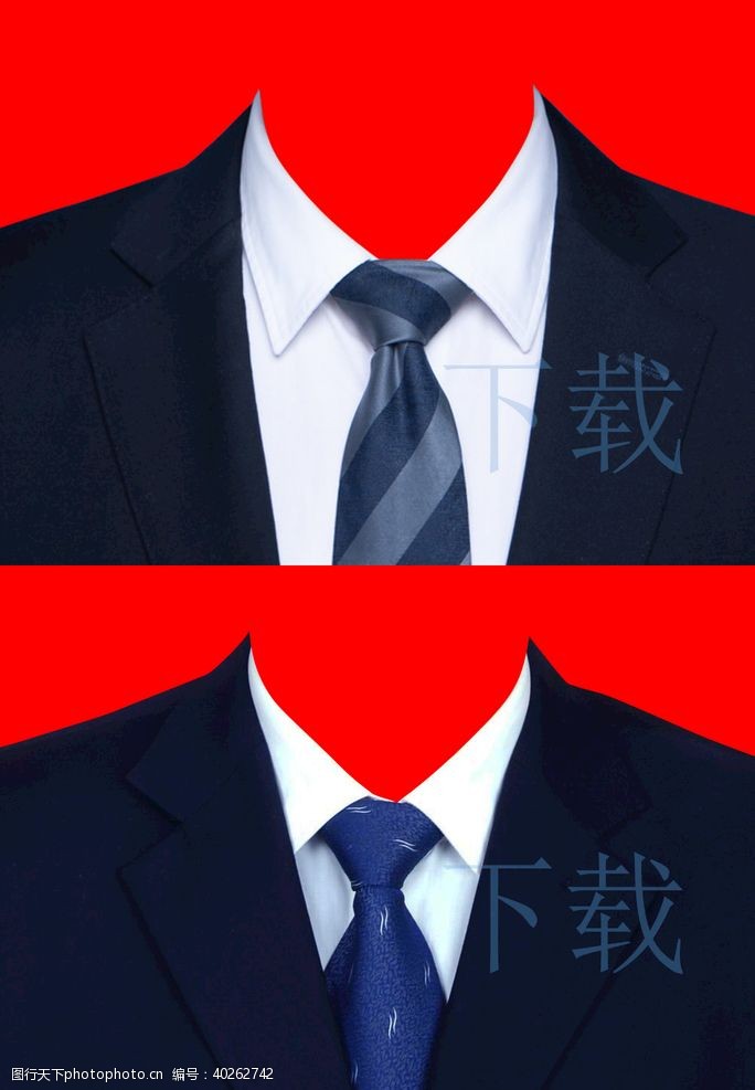 男人西装领带证件照素材图片
