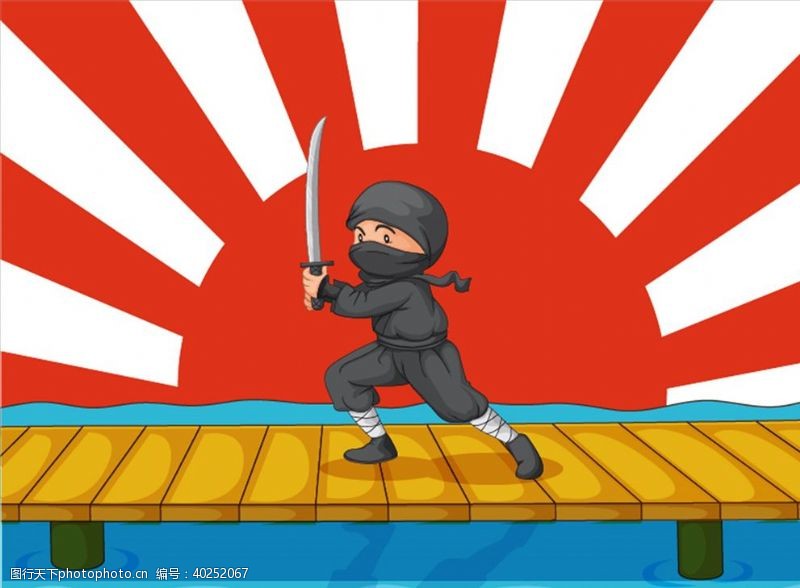 卡通元素日本忍者图片