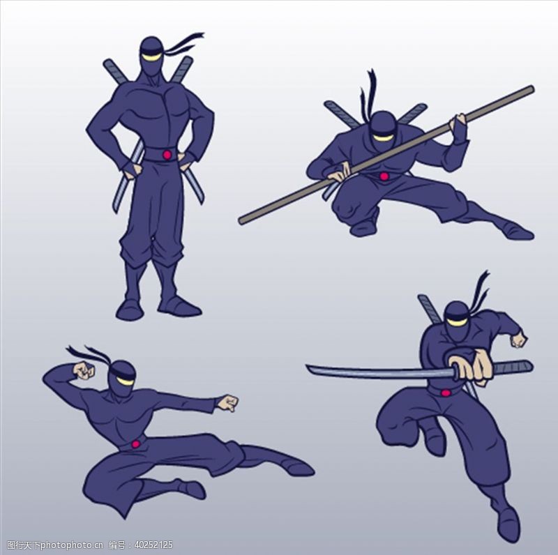 卡通月亮日本忍者图片